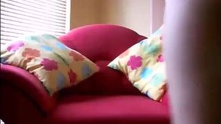 Blonde slut shits on her hands and fingers her tight asshole