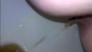 Blonde milf gets public piss & ass play with scat play and eating