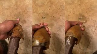 BlackNastiess gets kinky with a smoothie in the bathroom after work